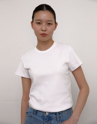 [23차] Cap Sleeve Round T-Shirts (White)