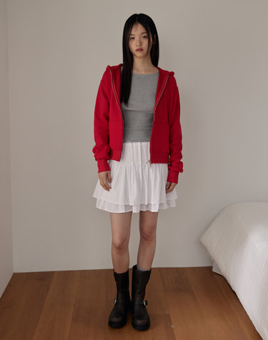 Tiered Mini Skirts (White)