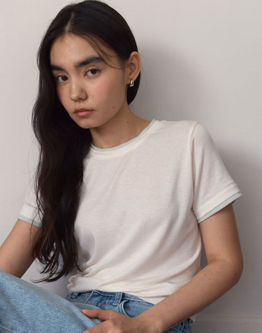 Tencel Double Layered Tee (Cream)