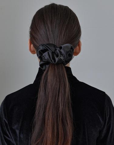 Silky Satin Scrunchie (Black)