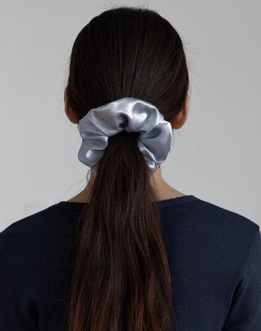 Silky Satin Scrunchie (Lavender Grey)