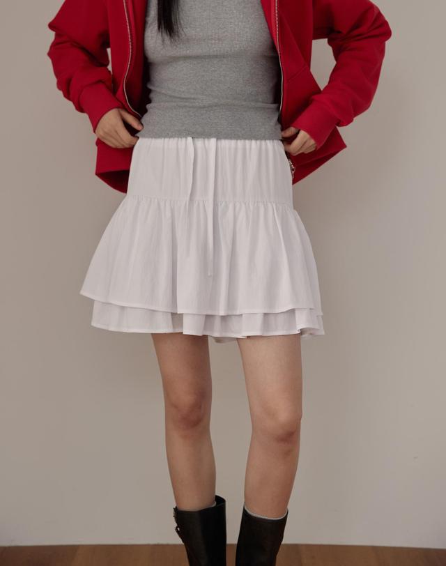 38컴온커먼 Tiered Mini Skirts (White) 착용컷