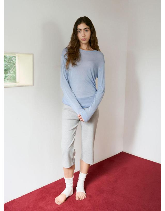 38컴온커먼 [16차] Sheer Touch Long Sleeve (Sky Blue) 블루 착용컷