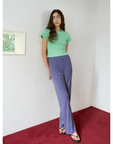 Rib Knit Pants (Purple Blue)