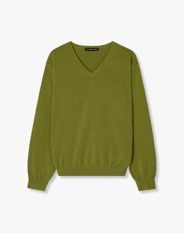38컴온커먼 Regular Cotton V-Neck Knit (Olive)
