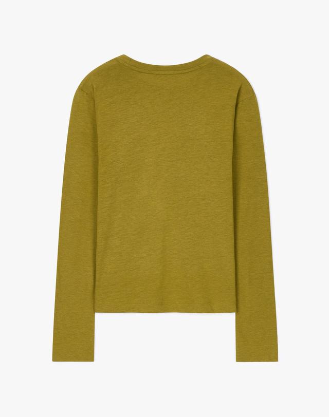 38컴온커먼 [2차] Tencel Long Sleeve T-Shirts (Olive) 연두 착용컷