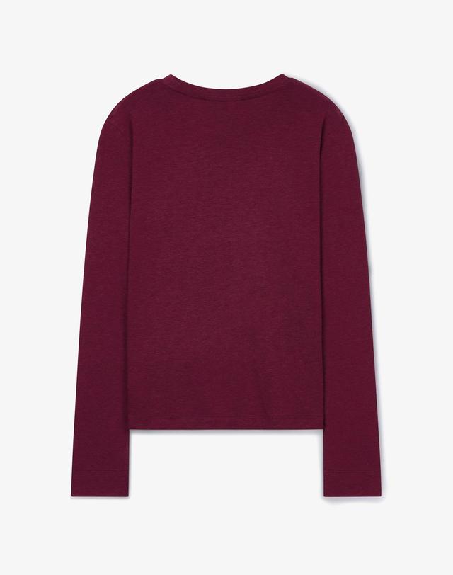 38컴온커먼 Tencel Long Sleeve T-Shirts (Burgundy) 브라운 착용컷