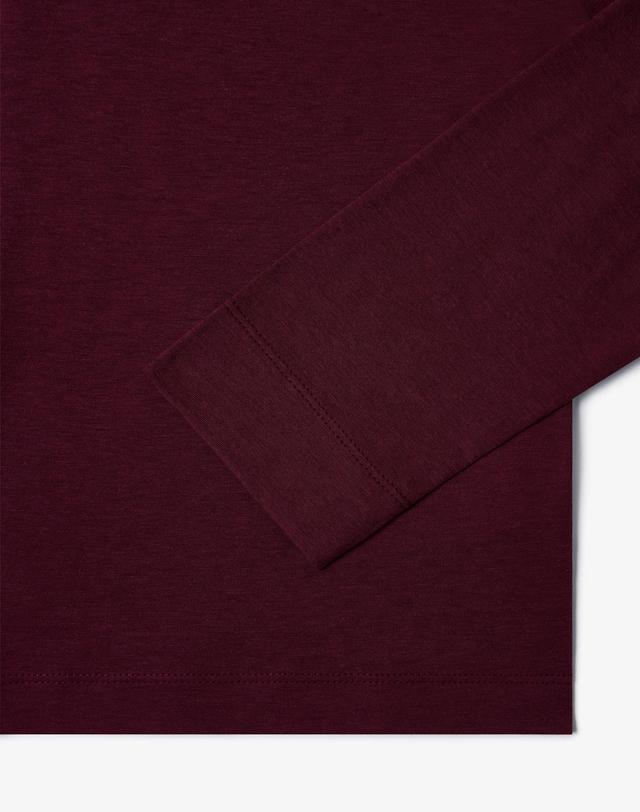 38컴온커먼 Tencel Long Sleeve T-Shirts (Burgundy) 브라운 착용컷
