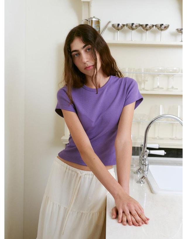 38컴온커먼 Slim 90s T-Shirts (Purple) 착용컷