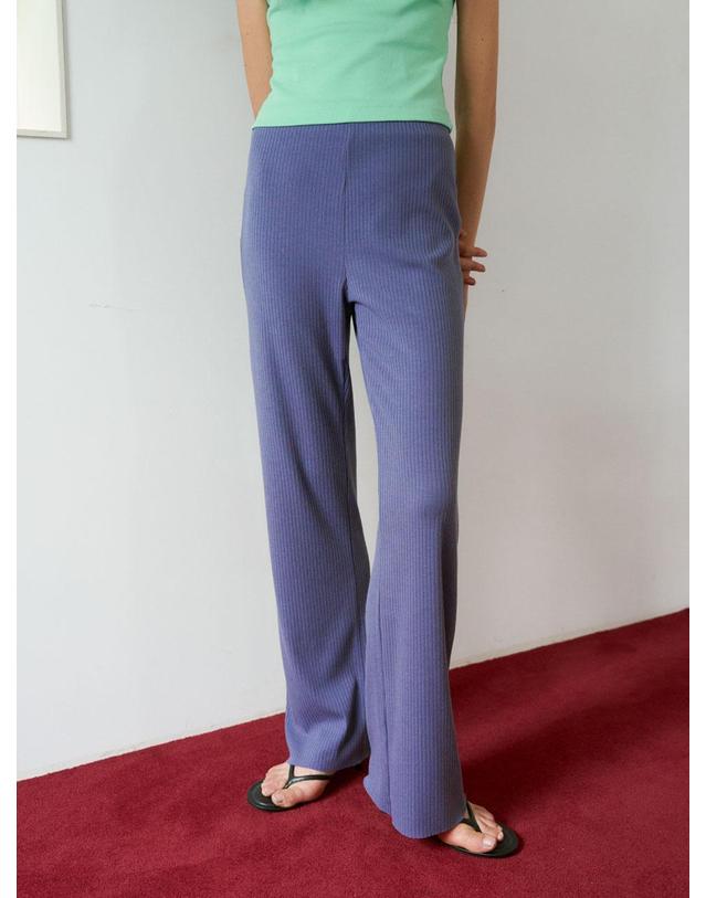 38컴온커먼 Rib Knit Pants (Purple Blue) 착용컷