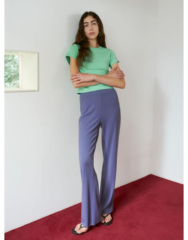 38컴온커먼 Rib Knit Pants (Purple Blue) 착용컷