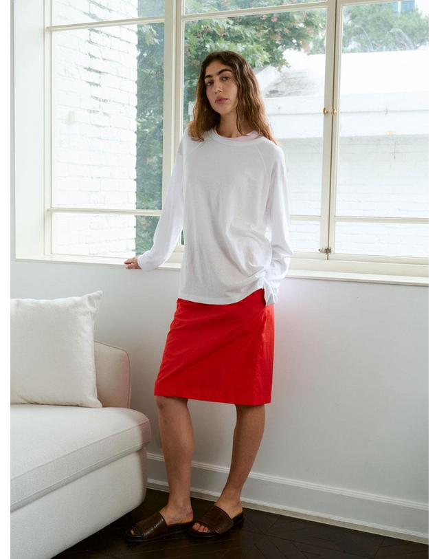 38컴온커먼 [1차] Nylon Drawstring Banding Skirts (Red) 레드 착용컷