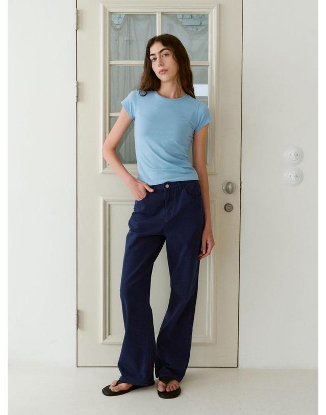 38컴온커먼 Cap Sleeve Slim T-Shirts (Sky Blue) 착용컷