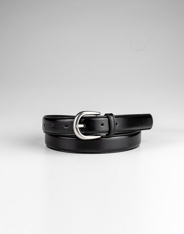 [19차] 25mm Basic Faux Leather Belt (Matt Silver)