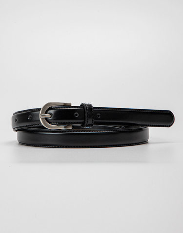 [15차] Classic Faux Leather Belt 20mm (Silver)