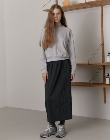 [19차] Nylon Banding Skirt (Charcoal)