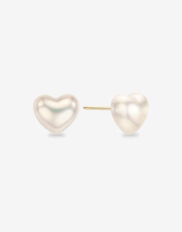 14K 로라 하트 진주 귀걸이 10mm