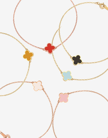 14K 에폭시 크로바 팔찌 (6color)