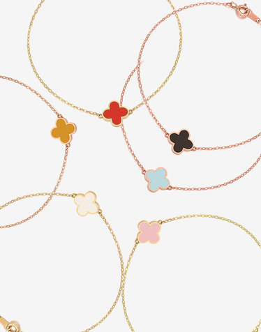 18K 에폭시 크로바 팔찌 (6color)