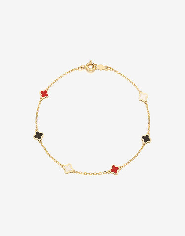 14K 에폭시 크로바 스테이션 팔찌 (3color)