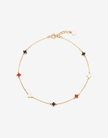 18K 에폭시 크로바 스테이션 발찌 (3color)