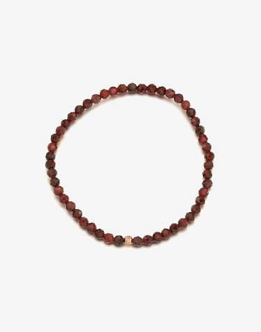 14K 천연 원석 가넷 비드 1월 탄생석 컷팅 금볼 팔찌 3mm
