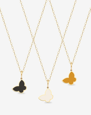 18K 에폭시 나비 목걸이 (3color)