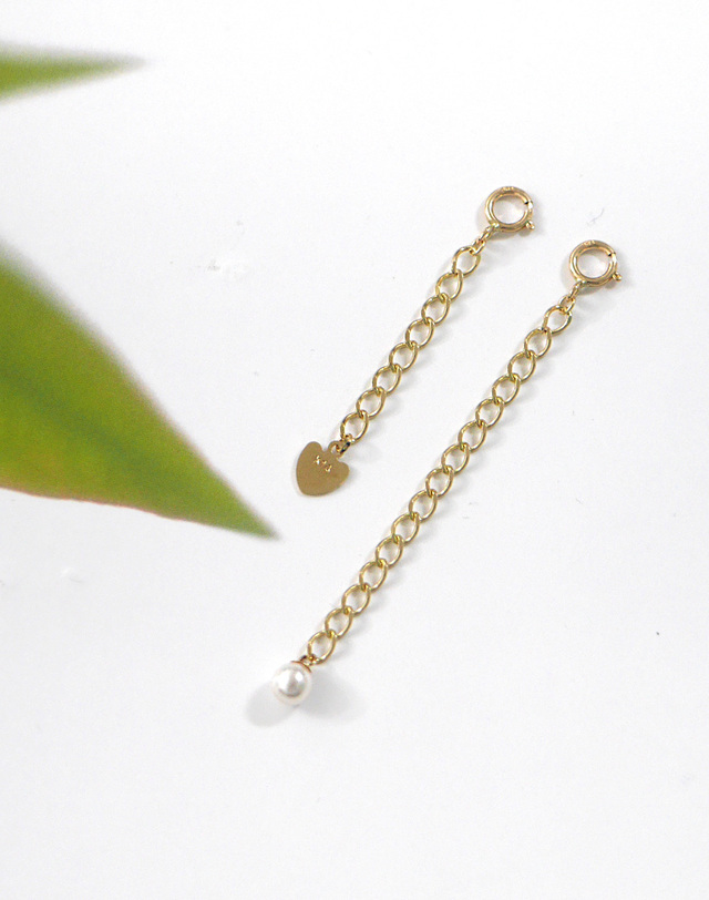 하리쥬얼리 14K 오스트리아 진주 연결 연장 체인 3cm/5cm 착용컷