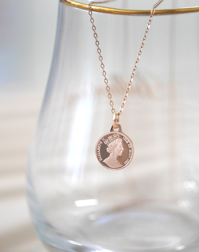 하리쥬얼리 18K 엘리자베스 코인 목걸이_양면 10mm/12mm/15mm/18mm/20mm 착용컷