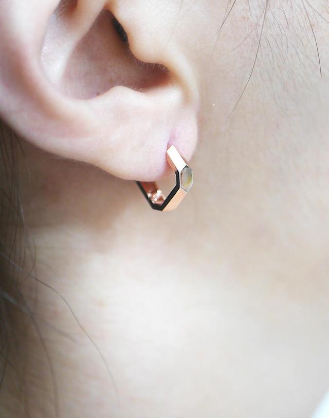 하리쥬얼리 14K/18K 하리 원터치 귀걸이 착용컷