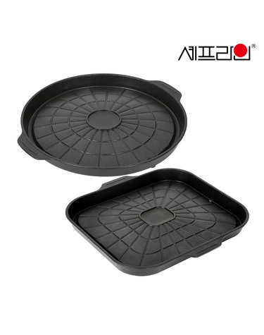 셰프라인 인앤아웃 27x30cm사각구이팬 30x30cm원형구이팬