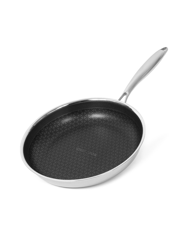 셰프라인 [셰프쿡] 엠보도트 IH 테프론 통3중 스텐프라이팬 28cm 착용컷