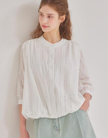 벌룬 아일렛 블라우스_M5S1BL5281