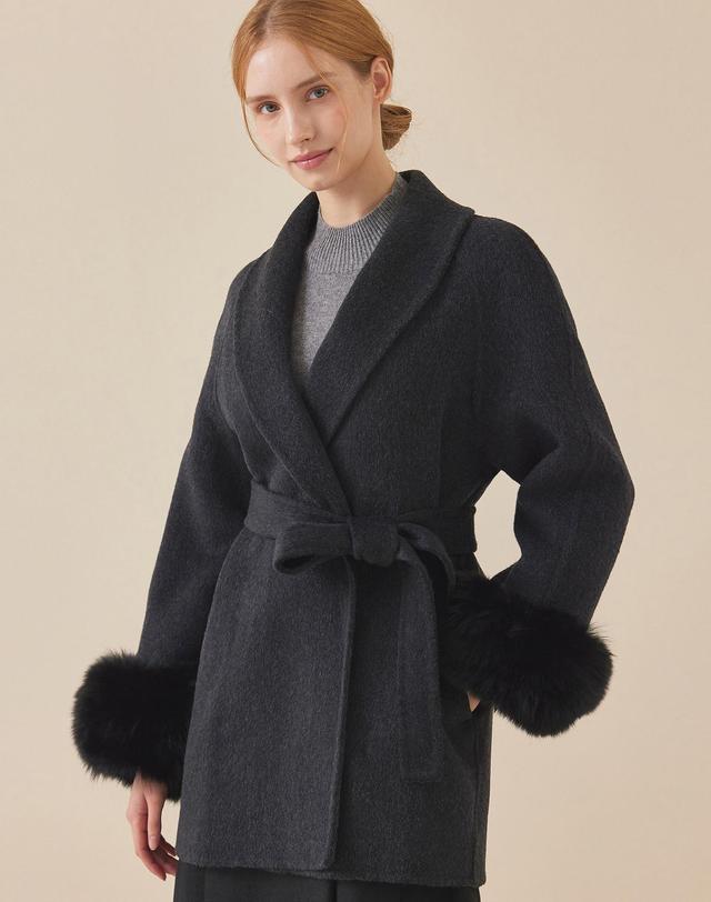 매긴 숄 카라 울 핸드메이드 코트_M5W1CT1551 착용컷