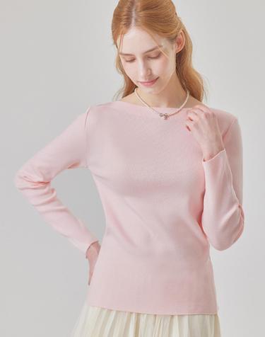 베이직 실키 보트넥 니트_M6S1KT2040