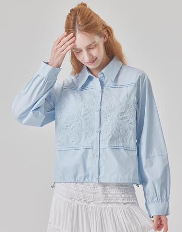 오간자 자수 스트링 블라우스_M6S1BL5081