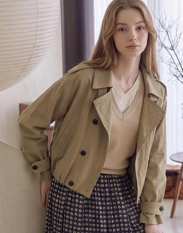 벌룬핏 더블 버튼 트렌치 숏 자켓_M6F1JK1001
