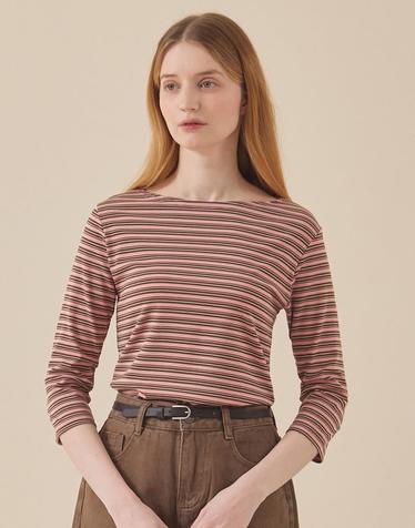 7부 스트라이프 티셔츠_M6F1TS6530