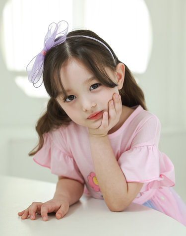 샤리본 헤어밴드_라벤더