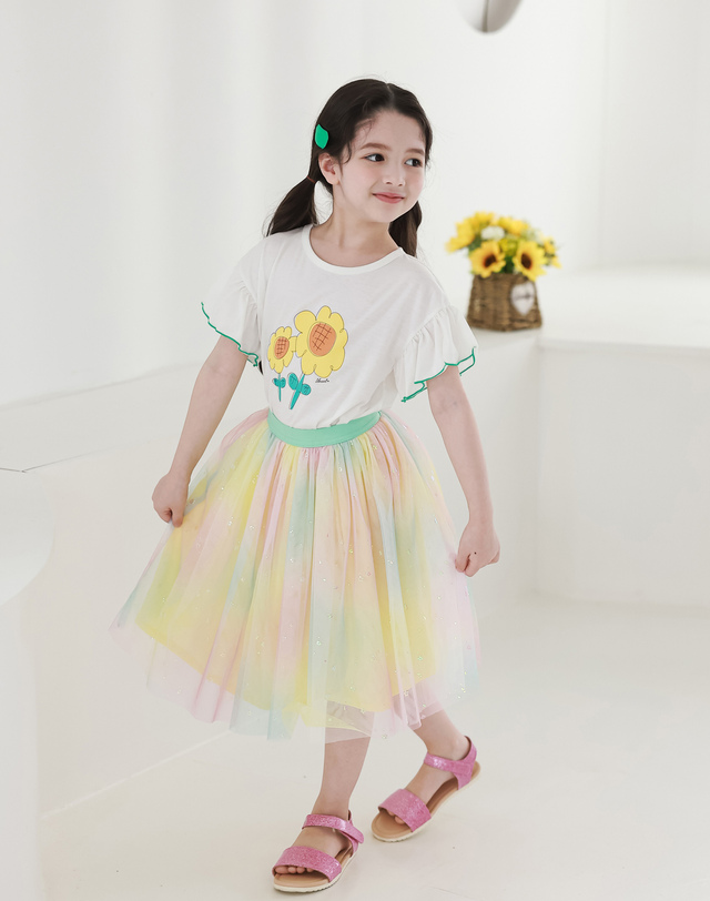 유니엘 엘레나 샤스커트_옐로우 착용컷