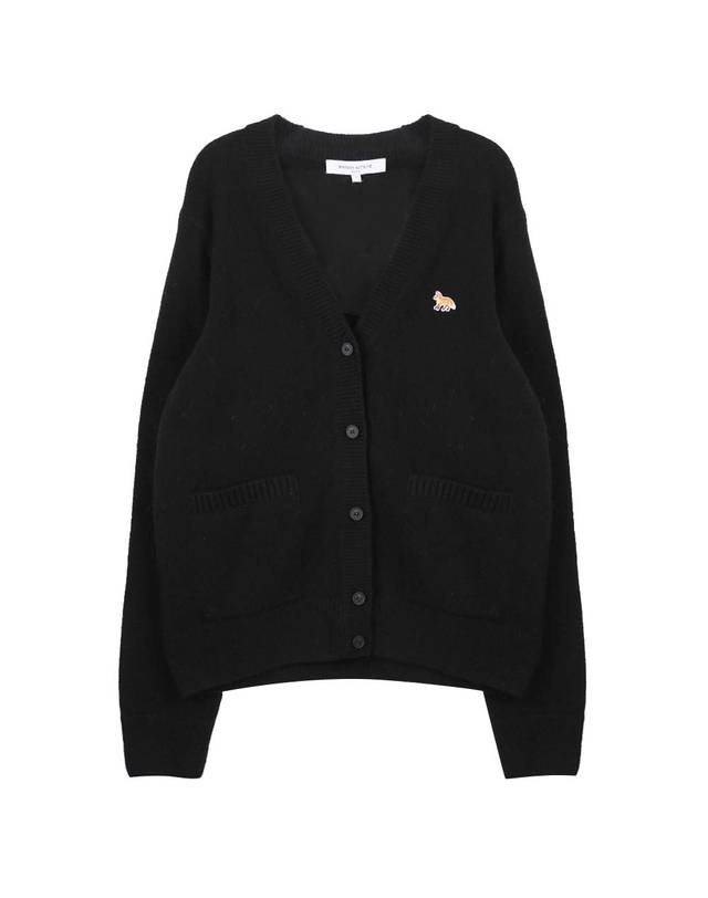 메종 키츠네 라프리마 메종키츠네 베이비 폭스 램스울 박시 가디건 PW00501-KT1006-P199 착용컷