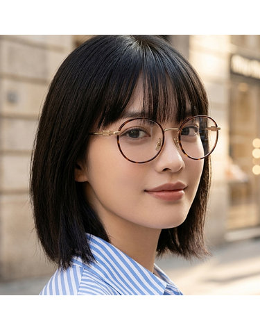 미우미우 안경테 VMU52X 15U 1O1 명품 하바나 골드 동글이 여자 남자