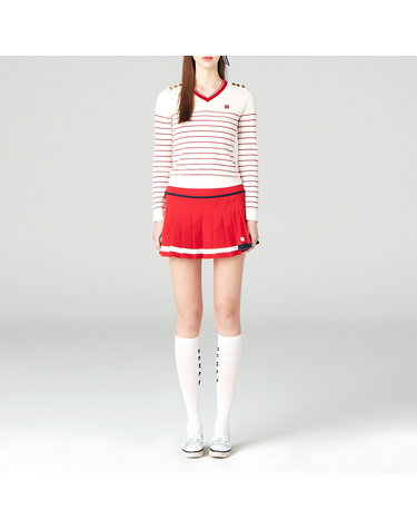 [온오프골프웨어] 여성 스트라이프 긴팔 스웨터 OF2012LA_RED