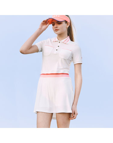 [온오프골프웨어] 여성 테리지 반팔 원피스 OF3004LA_WHITE