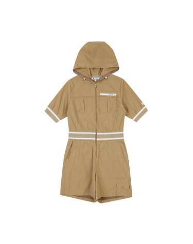 [온오프골프웨어] 여성 후드 반팔 점프수트 OF3033LA_BEIGE