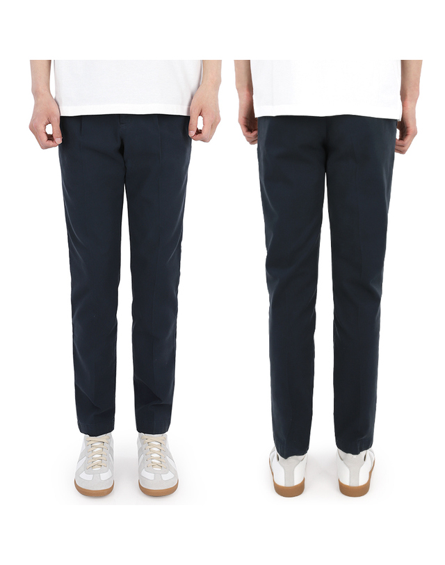 피티제로우노 23 S/S 피티제로우노 남성 크롭 플레인 팬츠(네이비) ATMAZA0CL1 SD49 N385 착용컷