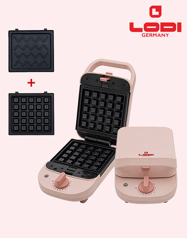 로디 [로디] 2in1 디저트 메이커 핑크+플레이트(와플/토스트) 착용컷