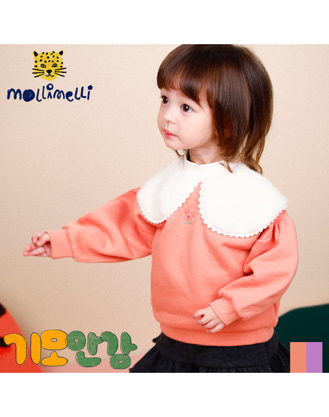 몰리멜리 솜사탕카라기모티셔츠 착용컷