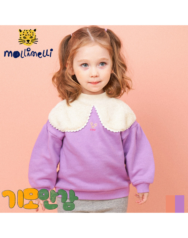 몰리멜리 솜사탕카라기모티셔츠 착용컷