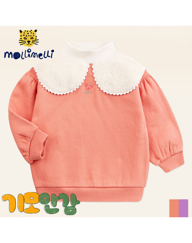 몰리멜리 솜사탕카라기모티셔츠 착용컷